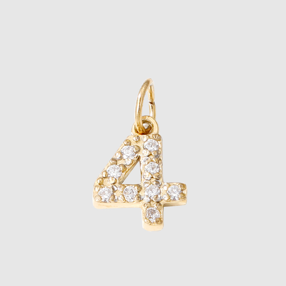 1 Piece 304 Stainless Steel Zircon Ion Plating 14K Gold Real Plated Letter Number Polished Stretch Adjustable Pendant DIY Jewelry Accessories