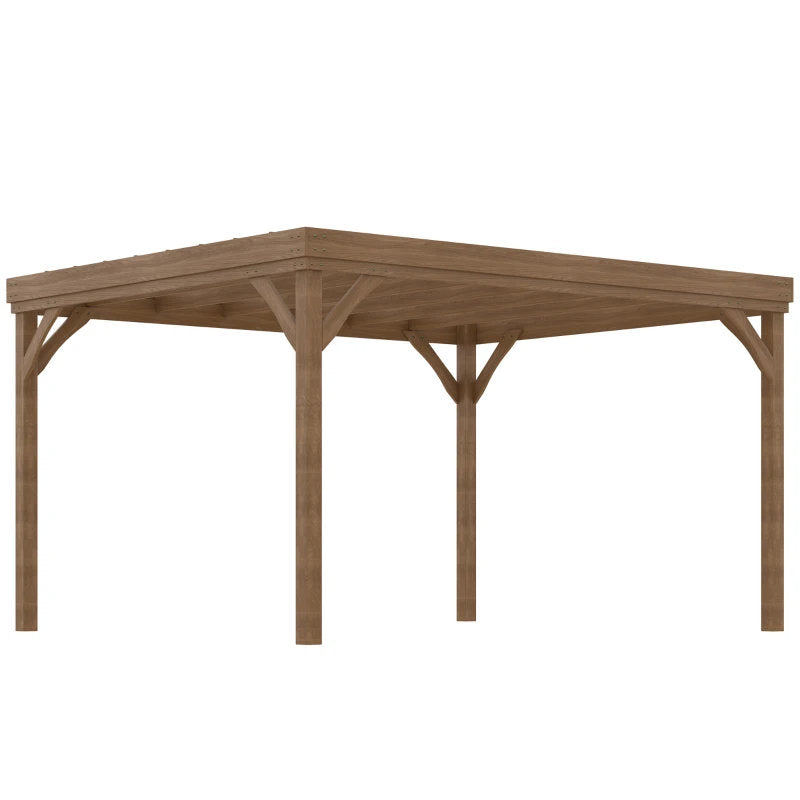 10' X 12' Outdoor Wooden Pergola, Grape Vine Gazebo With Concrete Anchors For Garden, Patio, Backyard, Deck, Brown Multiple Packages