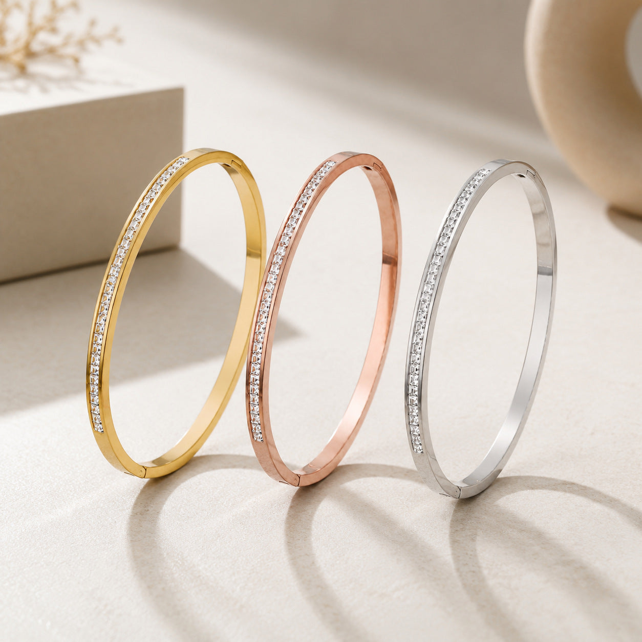 Bestselling Ins European & American Style Starry Sky Paved Rhinestone Titanium Steel Bracelet, Luxury Premium Bangle For Women