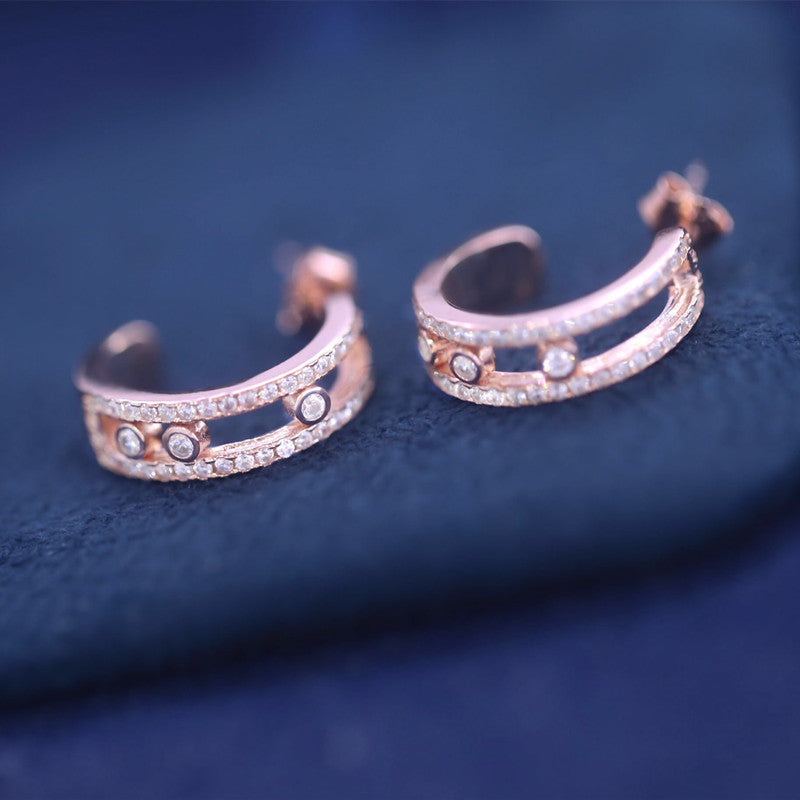 S925 Sterling Silver Active Bead Stud Earrings For Women