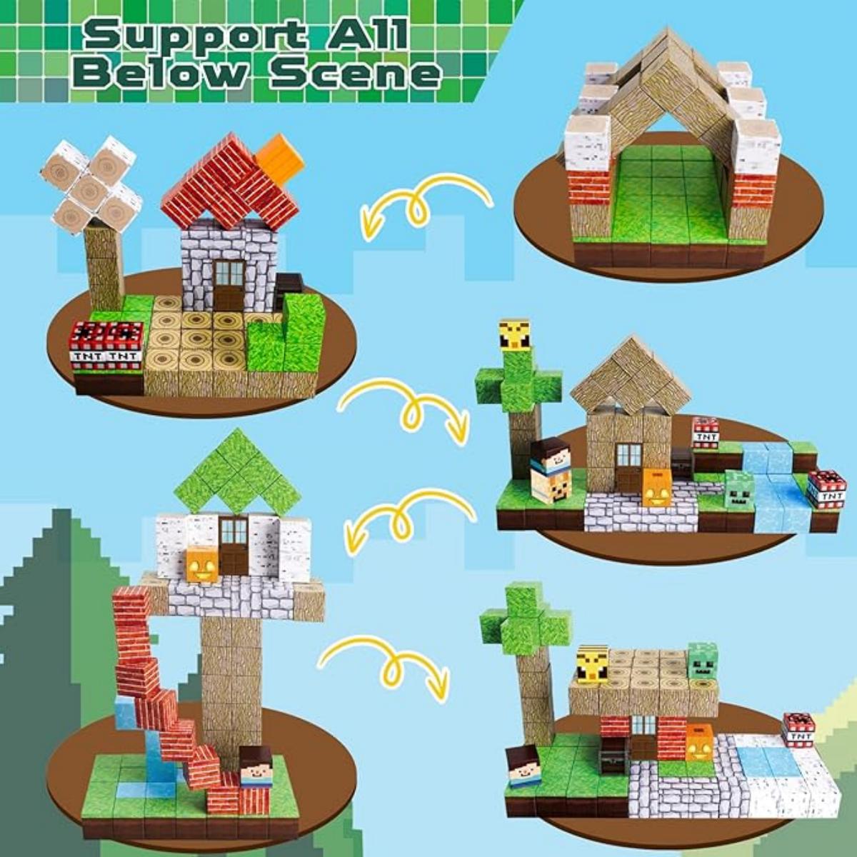 10 0Pcs Magnetic Building Blocks Set Puzzle Toy  Kids Children Toy Christmas Gift