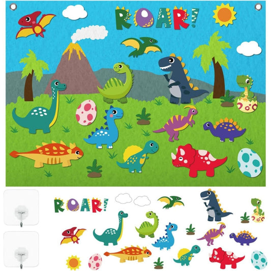 Party Gifts: Dinosaur Felt Storyboard, Felt Board, Educational Interactive Activity, Kids’ Room Party Gifts