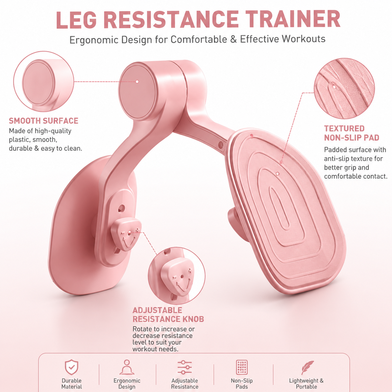 Thigh Stretch Inner Thigh Toner & Leg Exerciser For Women Men Home Workout Portable Fitness Equipment For Core Lower Body Strength Training