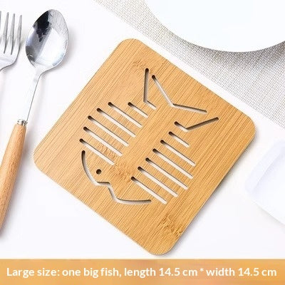Wooden Coaster Hollow-out Cartoon Design Heat-insulating Mat For The Kitchen