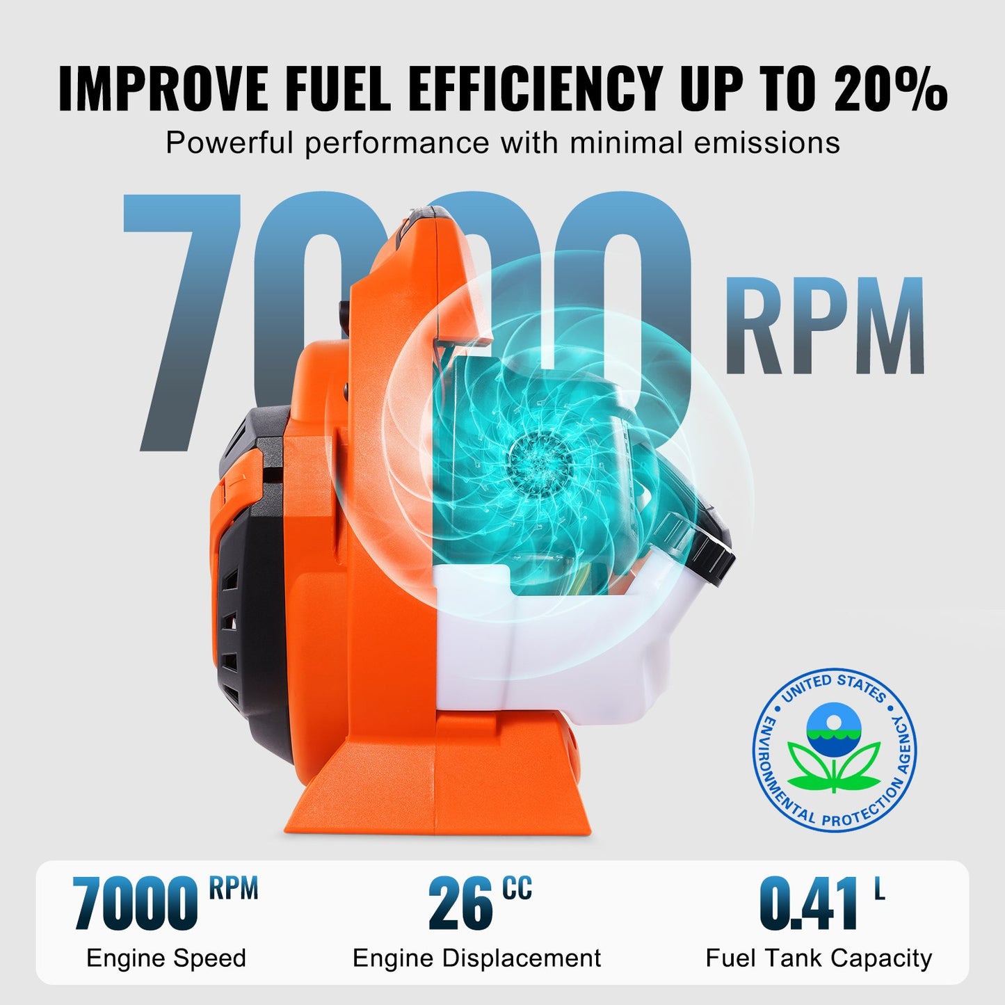 Leaf Blower, 26CC 2-Cycle Handheld Leaf Blower, 2-in-1 Blower 425CFM Air Volume 156MPH Speed, Ideal For Lawn Care, Leaf Cleaning, And Snow Removal