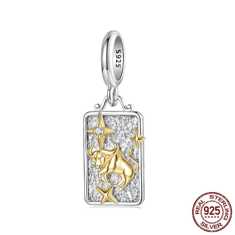 S925 Sterling Silver Twelve Constellation Pendant Ornaments Accessories