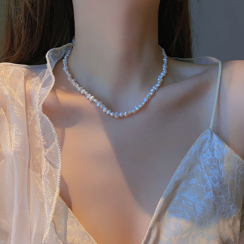 Womens Shaped Freshwater Pearl Necklace, New Irregular Design