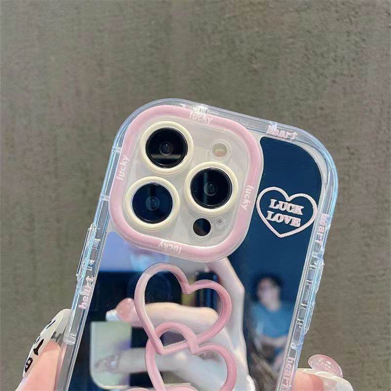 All-inclusive Drop-resistant Love Makeup Mirror Phone Case