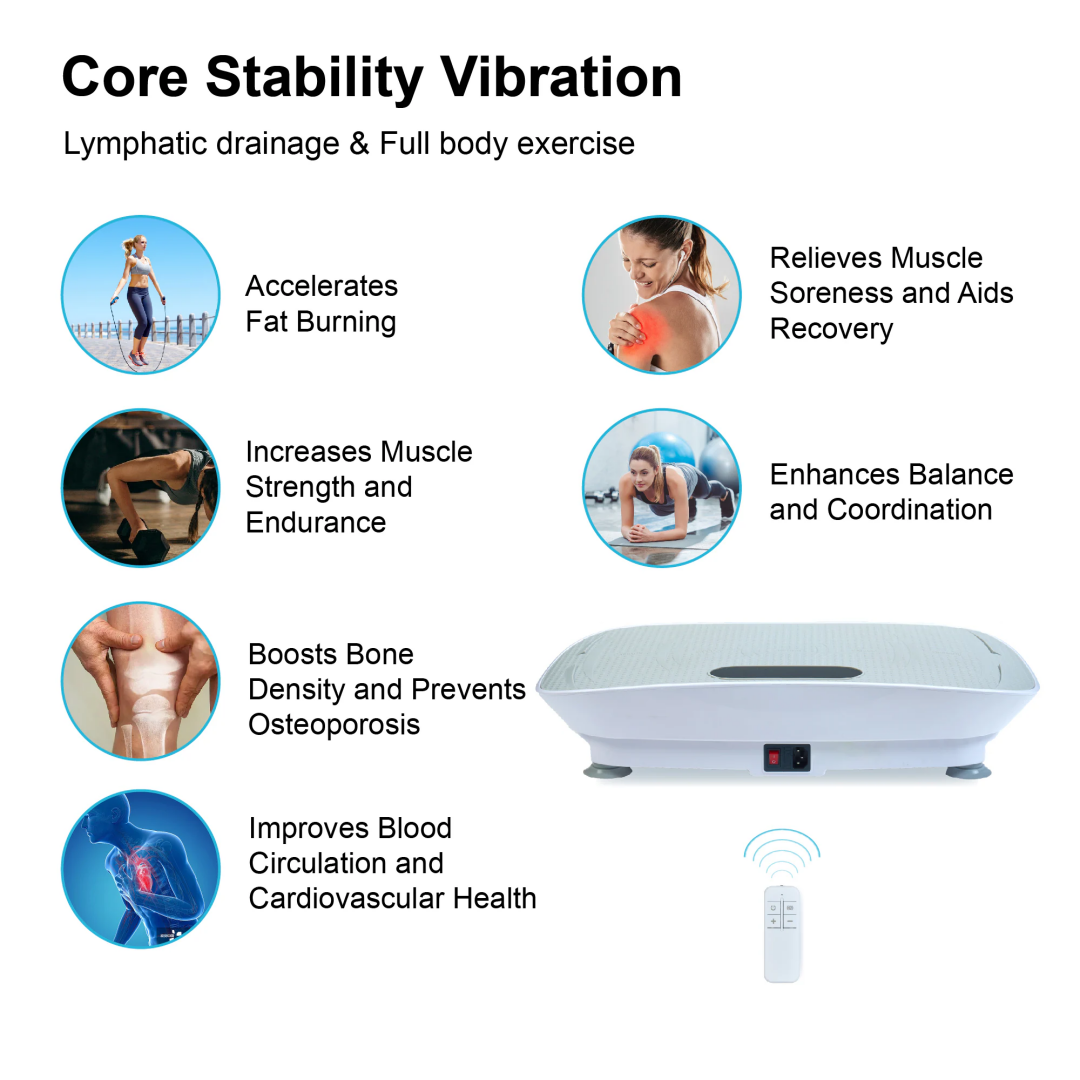 Silent Vibration Platform Crazy Fitness Massage 10-Frequency Weight Loss & Fat Burner Body Shaking Machine For Unisex Grey033
