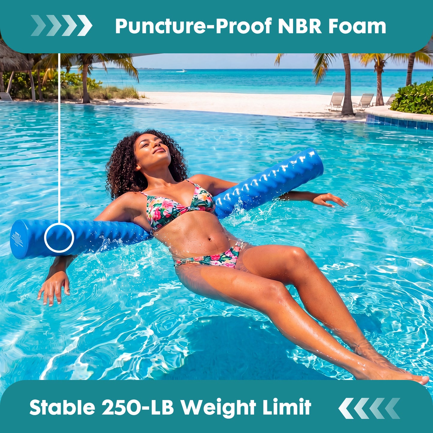 Noodle-shaped Float Devices For Swimming And Floating In Swimming Pools, Solid Styrene-butadiene Rubber Foam Swimming Pool Float Devices