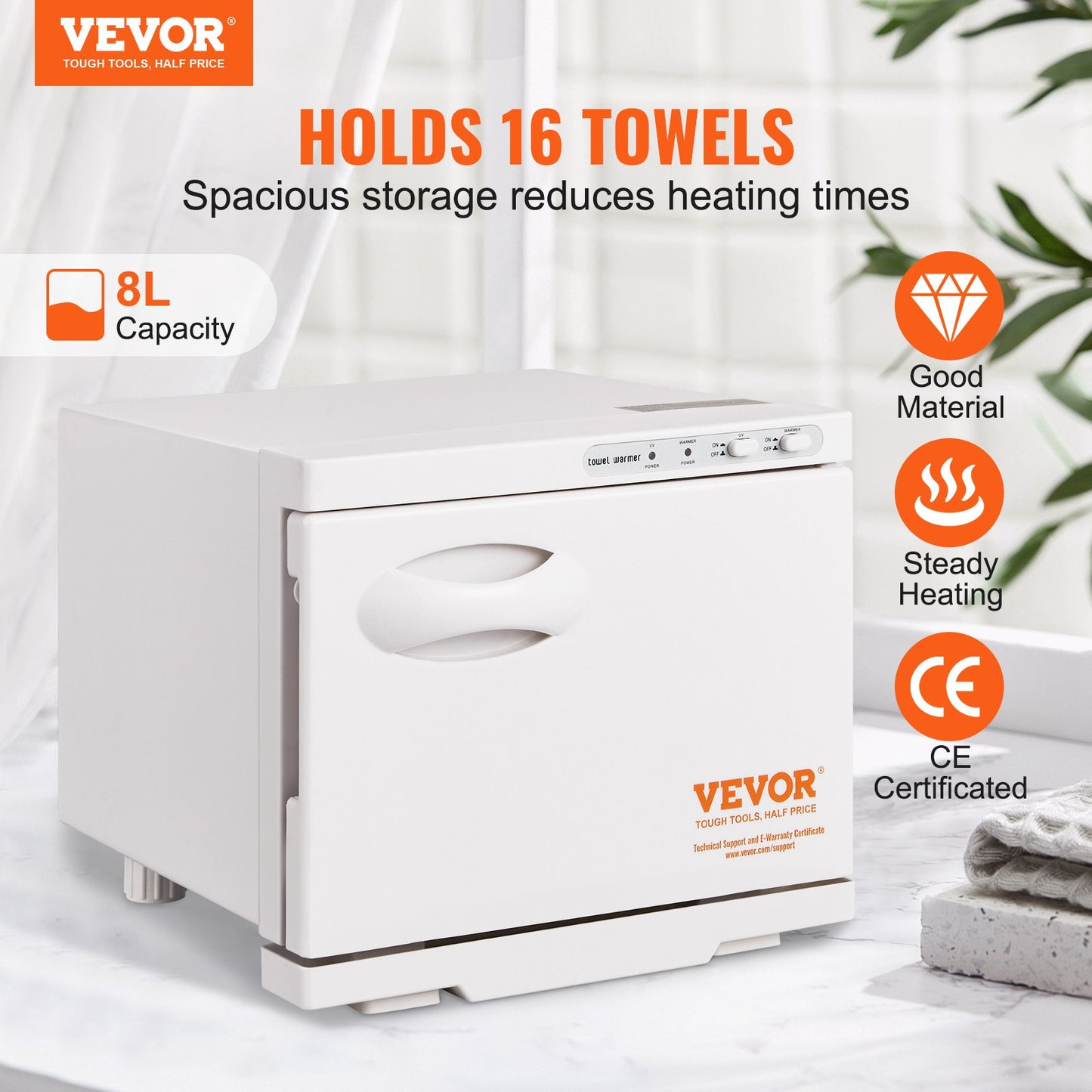 Hot Towel Warmer, 8L Spa Hot Towel Warmer Cabinet, 2-in-1 Towel Warmer With Stainless Steel Rack, Holds Up To 16 Towels, All-round Heating For Facials, SPA, Massage, Salon, Bathroom, Esthetician