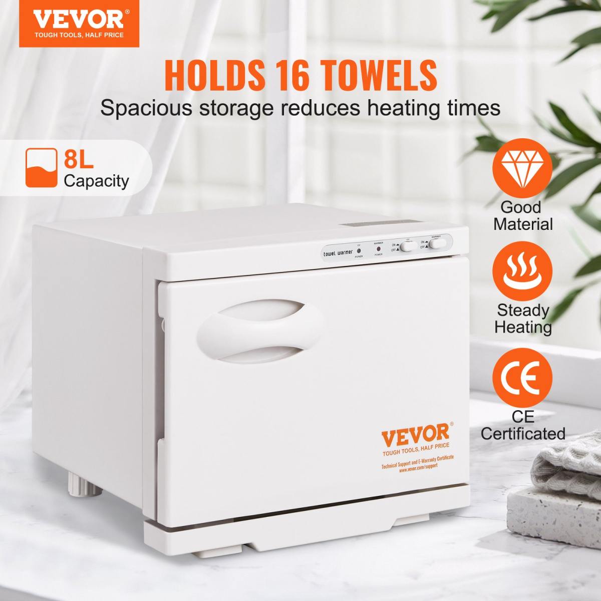Hot Towel Warmer, 8L Spa Hot Towel Warmer Cabinet, 2-in-1 Towel Warmer With Stainless Steel Rack, Holds Up To 16 Towels, All-round Heating For Facials, SPA, Massage, Salon, Bathroom, Esthetician