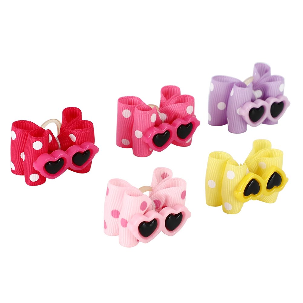 25Pcs Pet Multicolor Hair Bowknot Bows Grooming Accessories For Cat Medium Small Dog