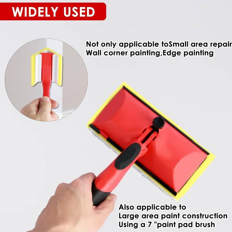 Paint Pad Set With Angled Head & 124cm Pole  Multi-Angle Adjustable Paint Pads For Walls And Ceilings  All-in-One Painting Tools Kit Inc. Corner Paint Pads, Tray & Decorating Tools For Flawless Edge