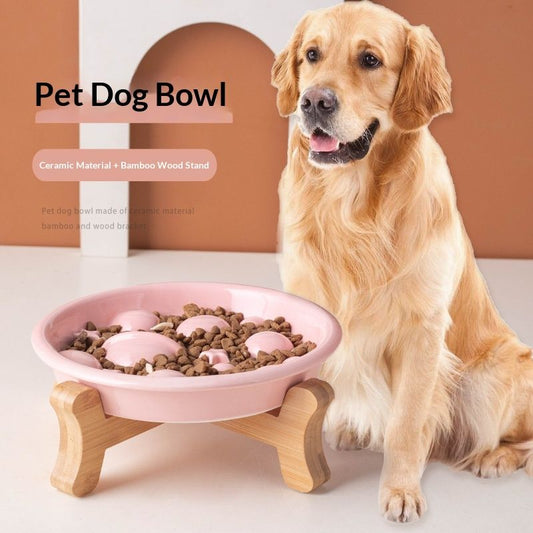 Pet Ceramic Slow-feeding Bowl And Dish For Cervical Spine Protection