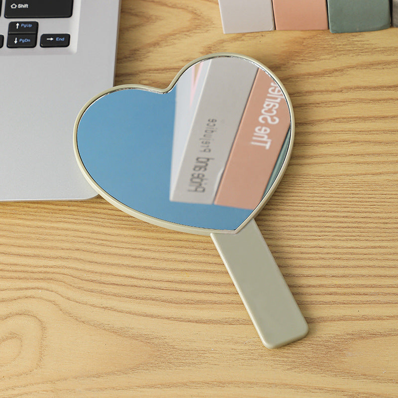 Household Portable Cute Love Hand-held Makeup Mirror
