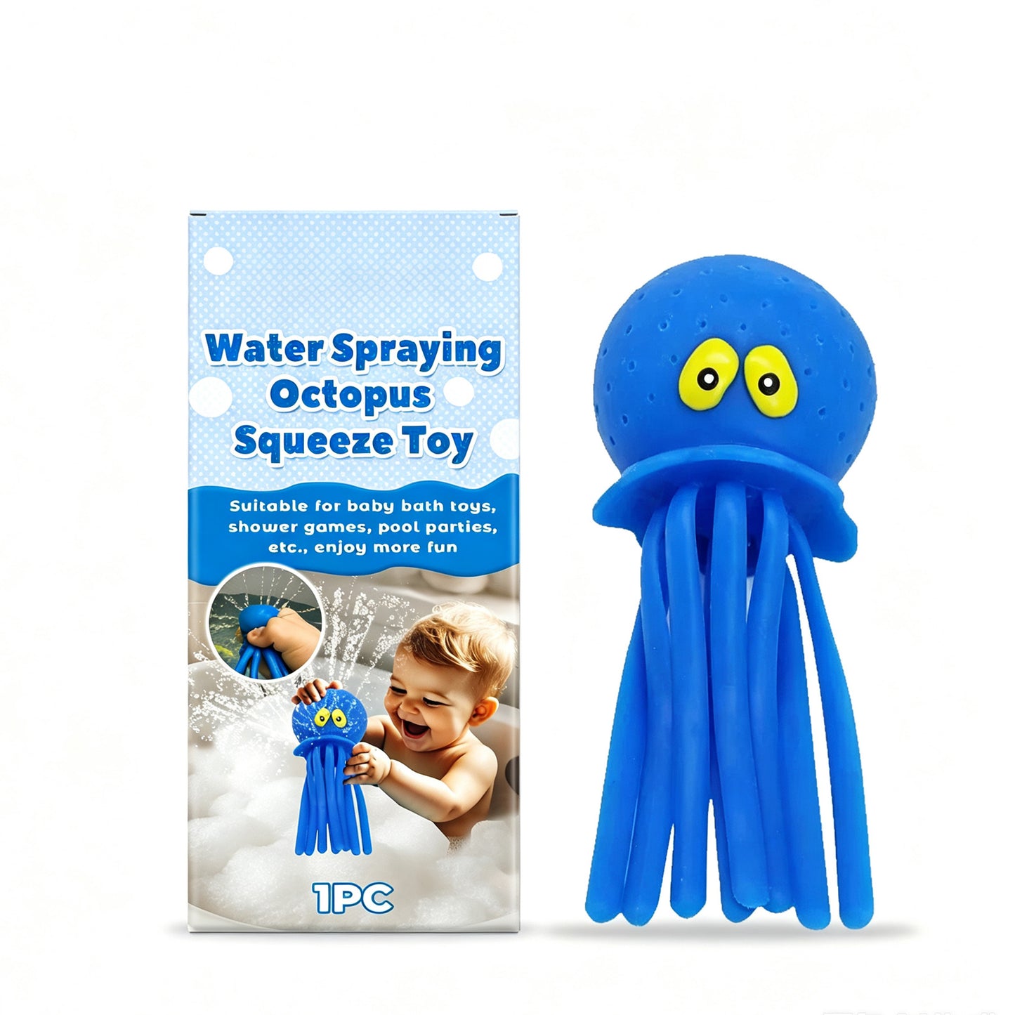 Water Spraying Octopus Squeeze Bath Toy, Kids Squirt Water Toy For Bathtub Pool Beach Outdoor Water Play