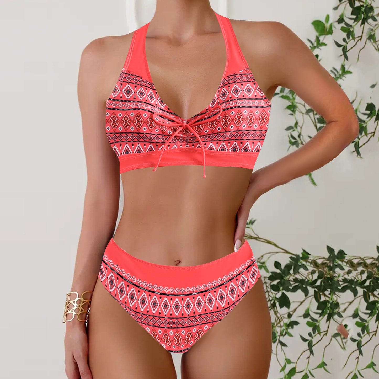 Printed Top Womens Casual Fashion Bikini Swimsuit New Arrival Plus-Size Swimwear