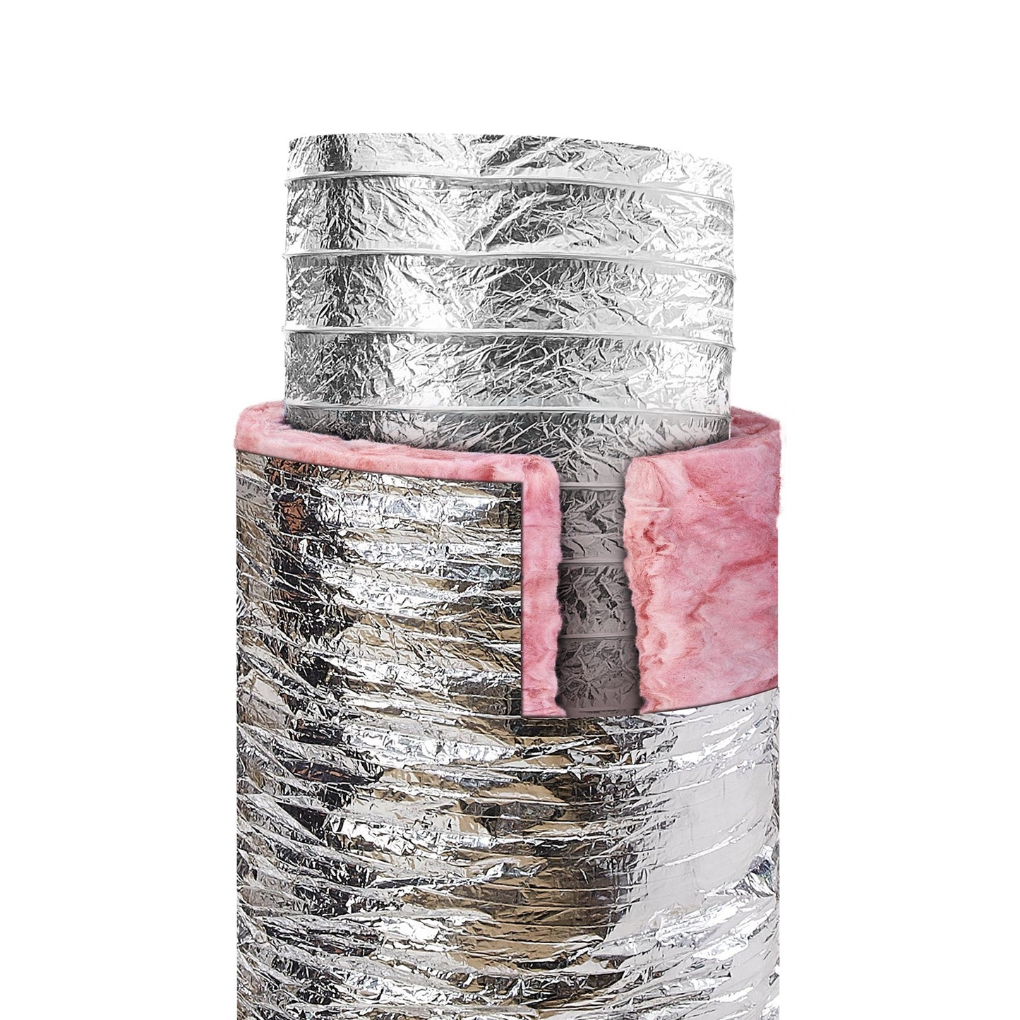 VEVOR Dryer Vent Hose,  Insulated Flexible Duct 25FT Long With 2 Duct Clamps, Heavy-Duty Three Layer Protection For HVAC Heating Cooling Ventilation And Exhaust, R-6.0 Flame Resistance Value