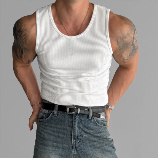 Coarse Thread Elastic And Sweat-absorbing Vest Fitness