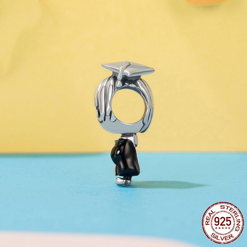 Graduation Season Boy Diy Bead Accessories S925 Sterling Silver Beads