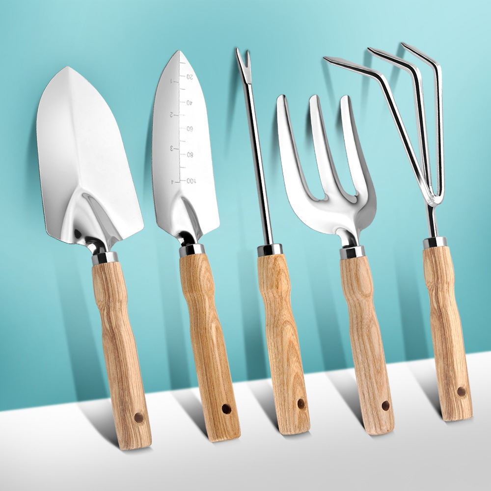 Willow-handled Stainless Steel Garden Planting Tools