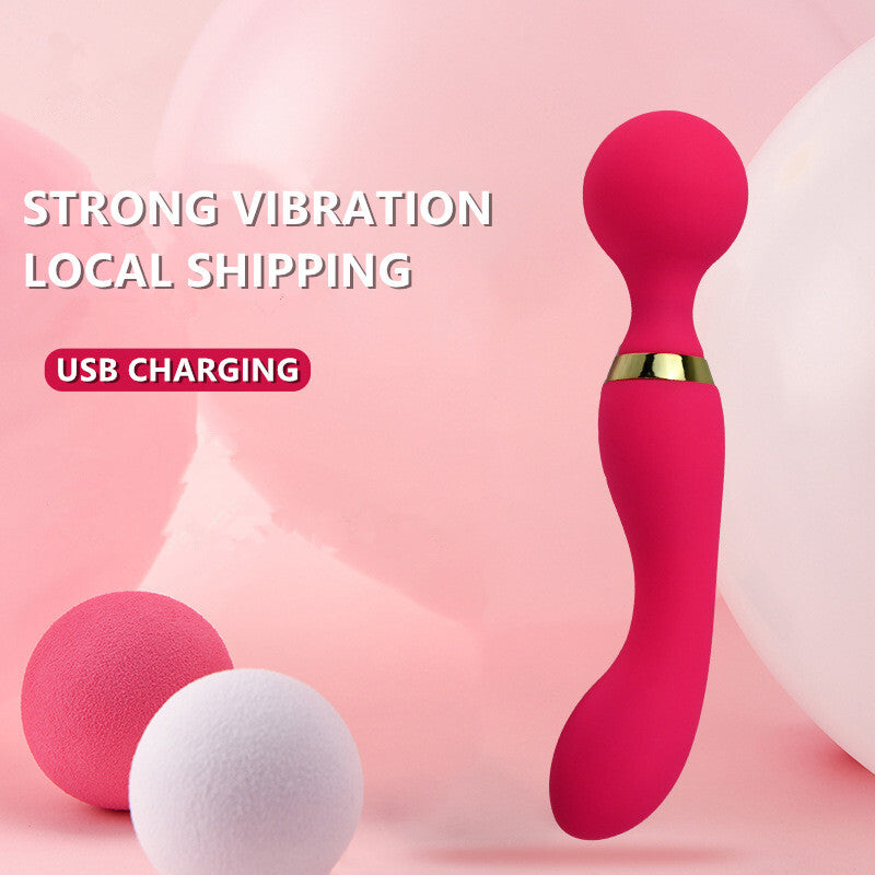 Multi-Speeds-Silicone-Double-Head-Full-Body-Massager-Vibrator-Mute Rechargeable