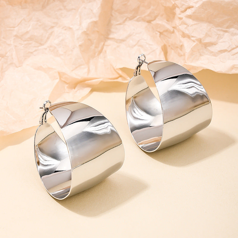 Geometric Circle Hoop Earrings For Women - Trendy Minimalist Dangle Earrings, Fashion Statement Jewelry