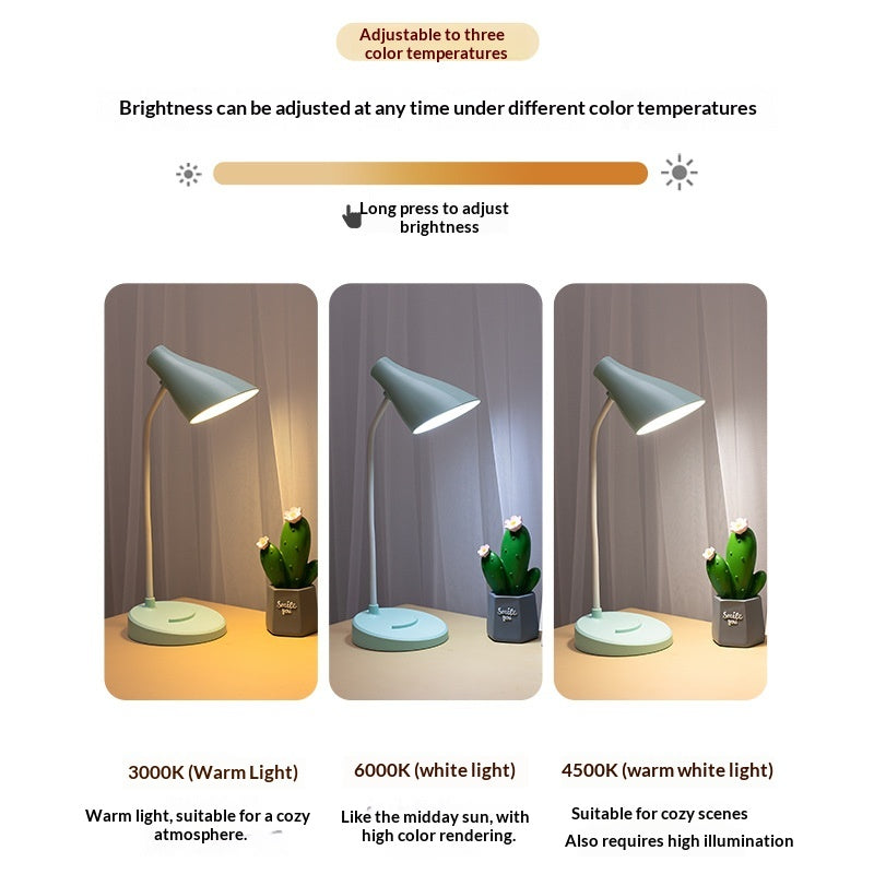 LED Eye-Care Three-Mode Dimmable USB-Charging Desk Lamp