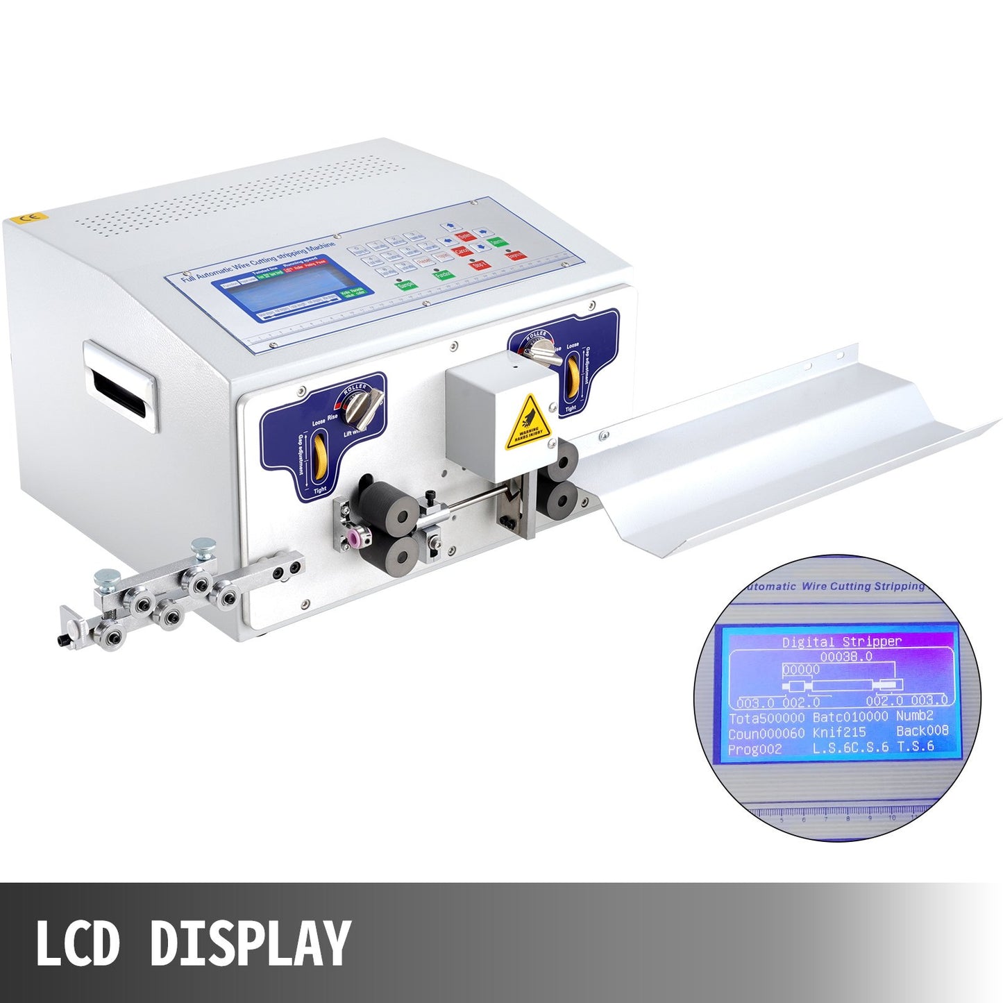 Automatische Computer-Abisoliermaschine 300 W, Kabelschneidemaschine 1-100,000 Mm, 230 V Drahtbiegemaschine Max. Kanaldurchmesser 10 Mm, Kabelschälmaschine Mit LCD Schirm Und Richtmaschine