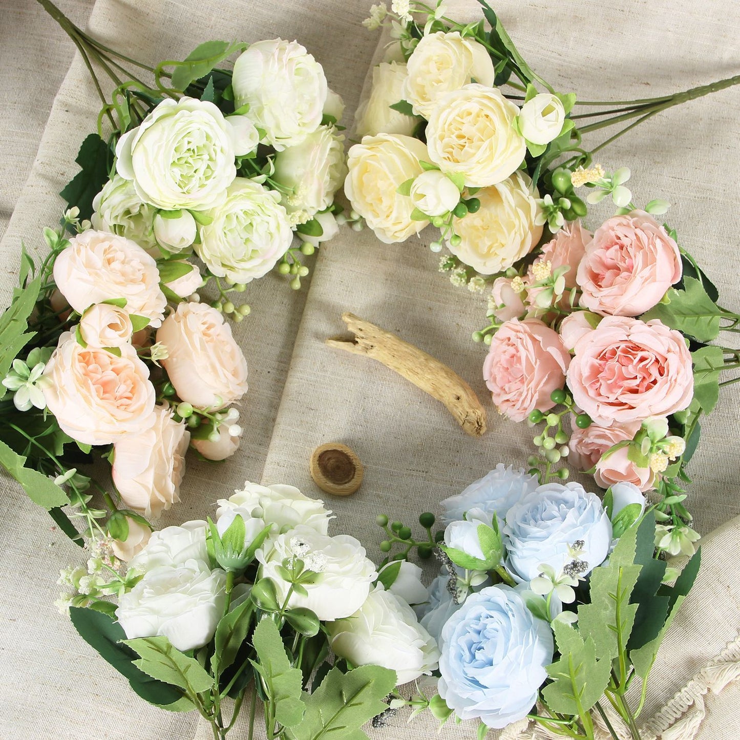 Home Wedding Rose Bouquet Made Of Silk Flowers