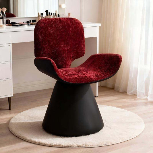 Light Luxury Dressing Stool, Bedroom Dressing Stool, 360  Swivel Chair, Red Black Home Dressing Room, Women's Dressing Table Swivel Chair