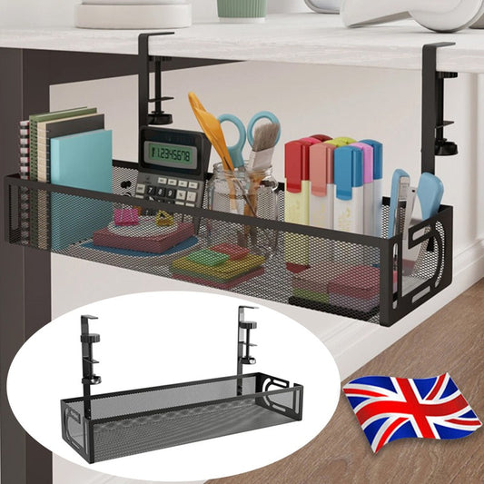 Under Desk Cable Management Tray Cord Holder Storage Office Home Table Tidy Rack