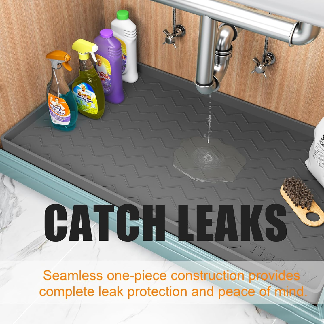 Under Sink Mats For Kitchen Waterproof, Leak-Proof Silicone Mat Sink Protector And Cabinet Liner, Kitchen Essentials Organizer And Storage, Boot Or Shoe Tray, Pet Feeding Mat