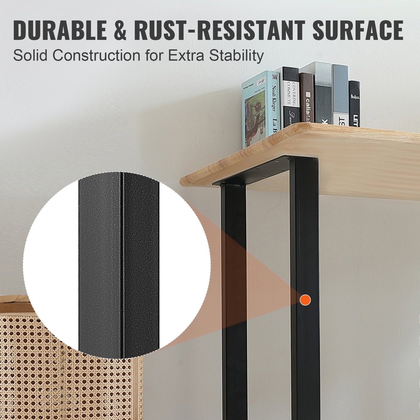 28 Inch Adjustable Furniture Legs, Square Reinforced Steel Office Table Legs Set Of 2 For DIY, Max Load 1000 Lbs Heavy Duty Desk Legs, Quick Instalation & Rich Accessories Legs Black