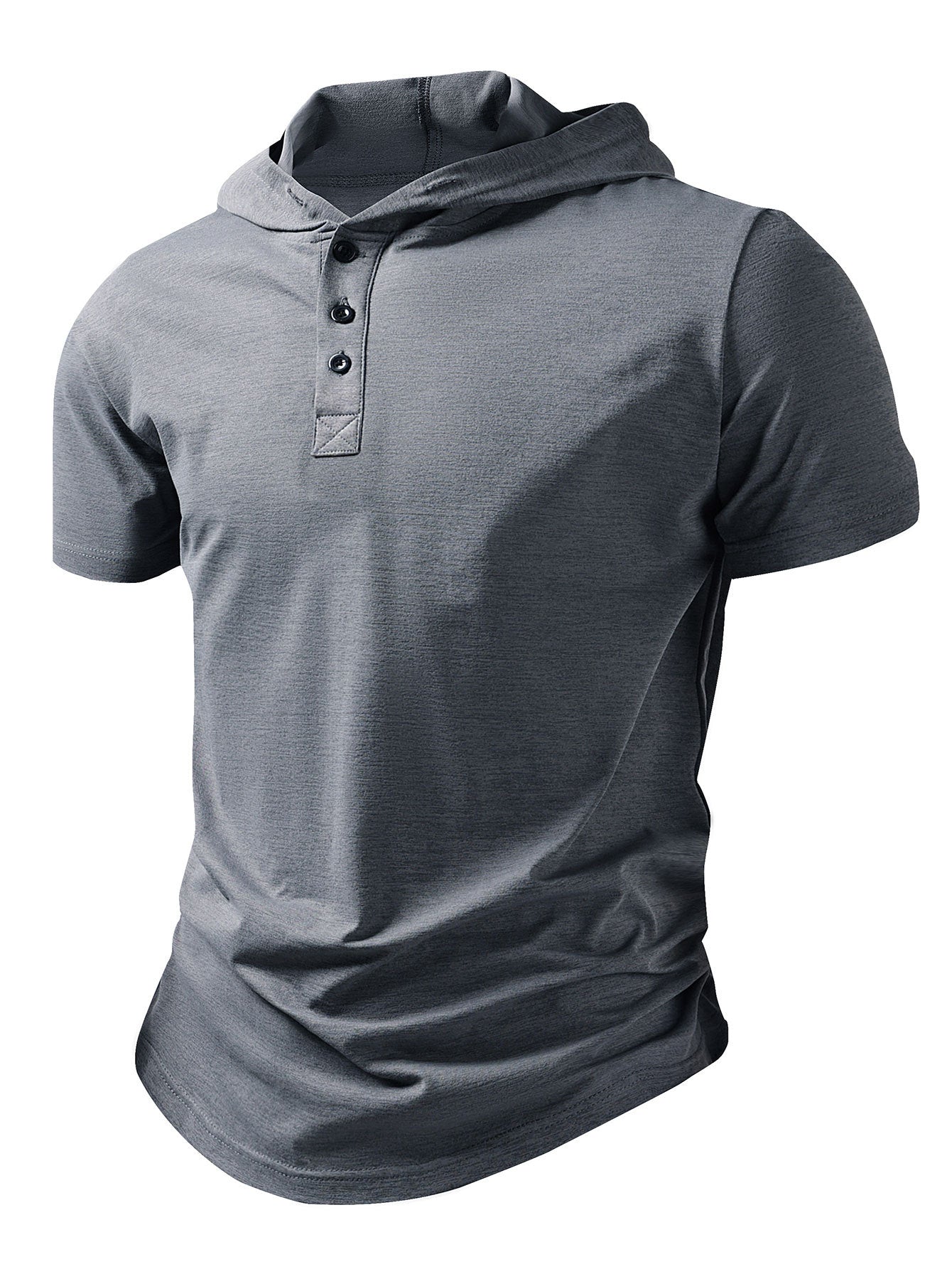 Mens Short-Sleeved Hoodie For Casual Sports And Fitness