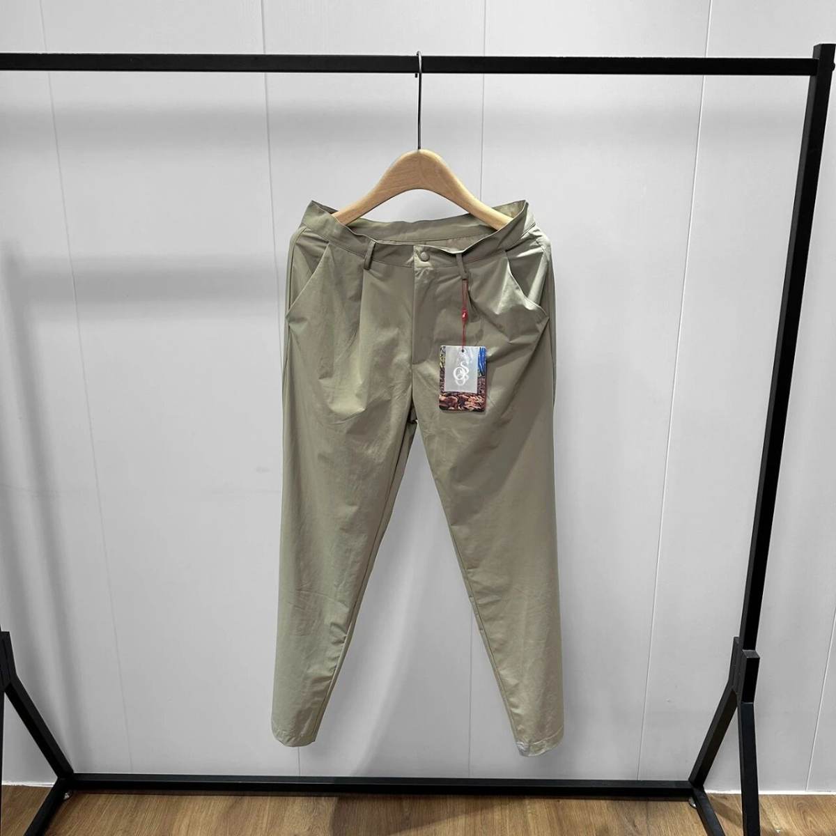 Men Straight Leg Casual Pants High Elastic Quick Dry Breathable Functional Trousers Anti-Wrinkle Multi-Pocket Work Commuting Outdoor Hiking Travel Pants