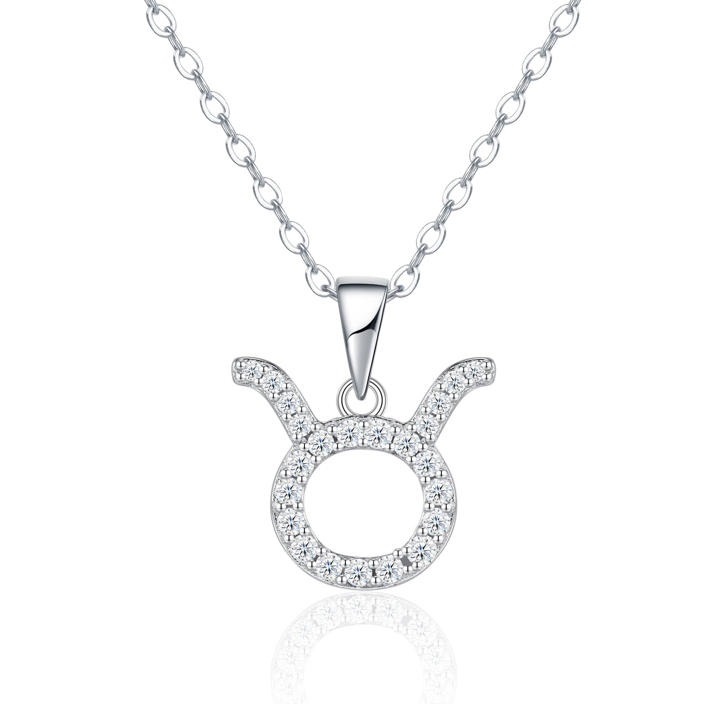 S925 Sterling Silver Taurus Necklace For Women D Color VVS1 Moissanite Zodiac Pendant, 3.4g Platinum Plated Astrology Jewelry With GRA Certificate, Perfect Birthday & Anniversary Gift Box Set For He