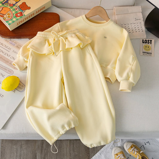 Korean-style Fashionable Top And Pants Set For Girls
