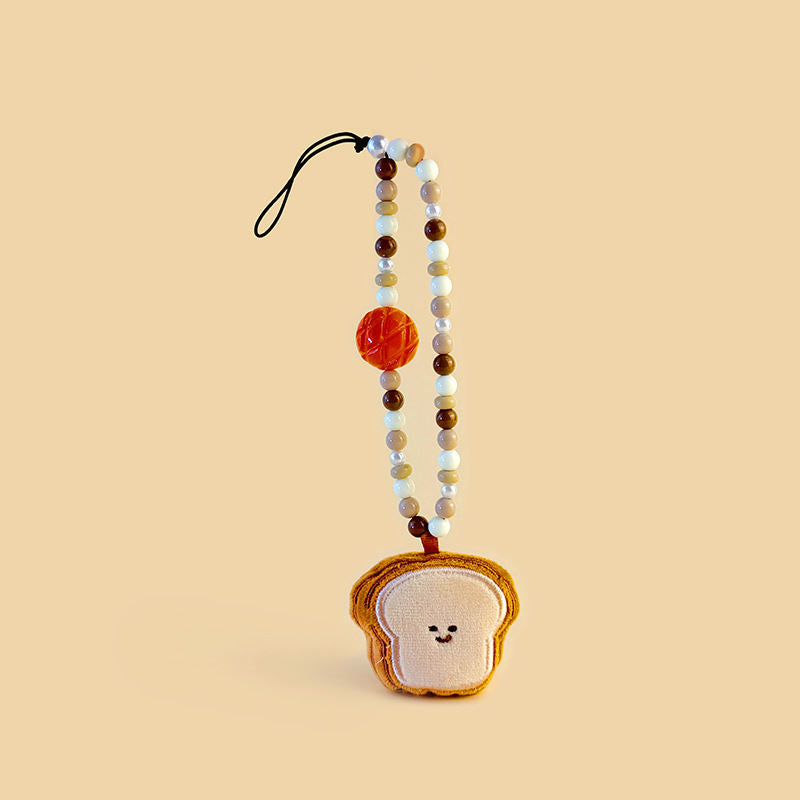 Baking Bread Skewers Bead Necklace Mobile Phone Pendant Plush Doll