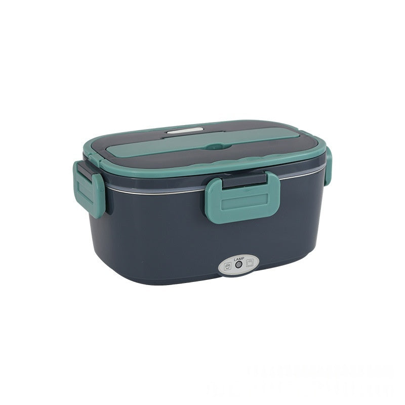 Black Electric Heated Lunch Box Stainless Steel Home And Car Dual-Use