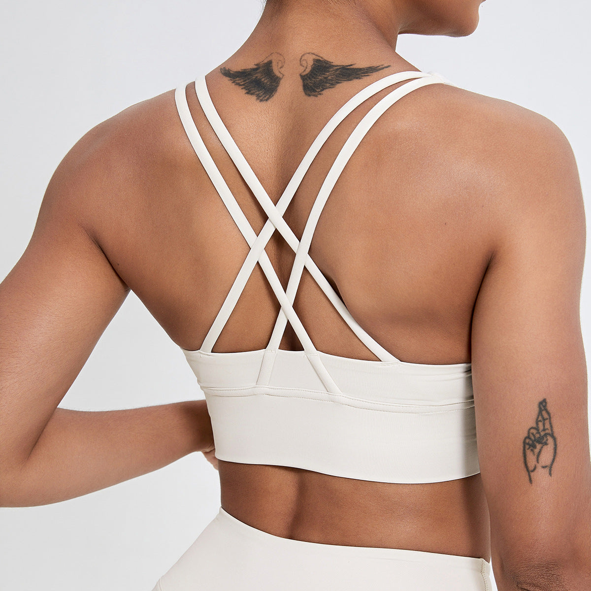 Nude Feel Spaghetti Strap Bra Beauty Back Exercise Fitness