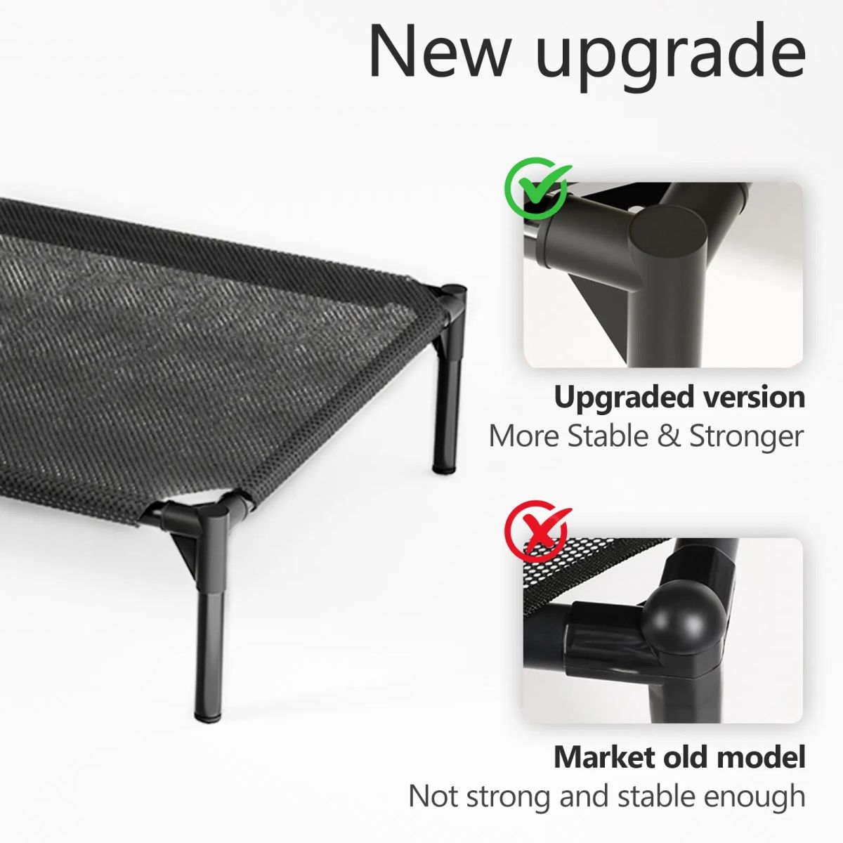 Elevated Breathable Mesh Pet Bed, Indoor Or Outdoor Use, Sizes For Small To XL Pets