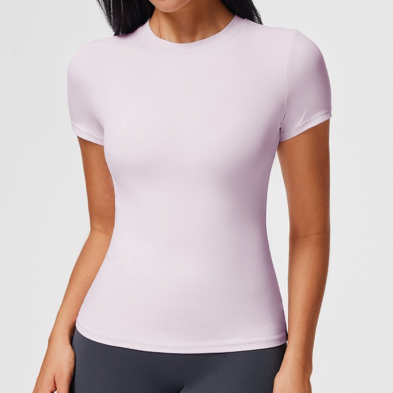 Casual Sports T-shirt Women's Slim Fit And Quick-drying Nude Feel Fitness