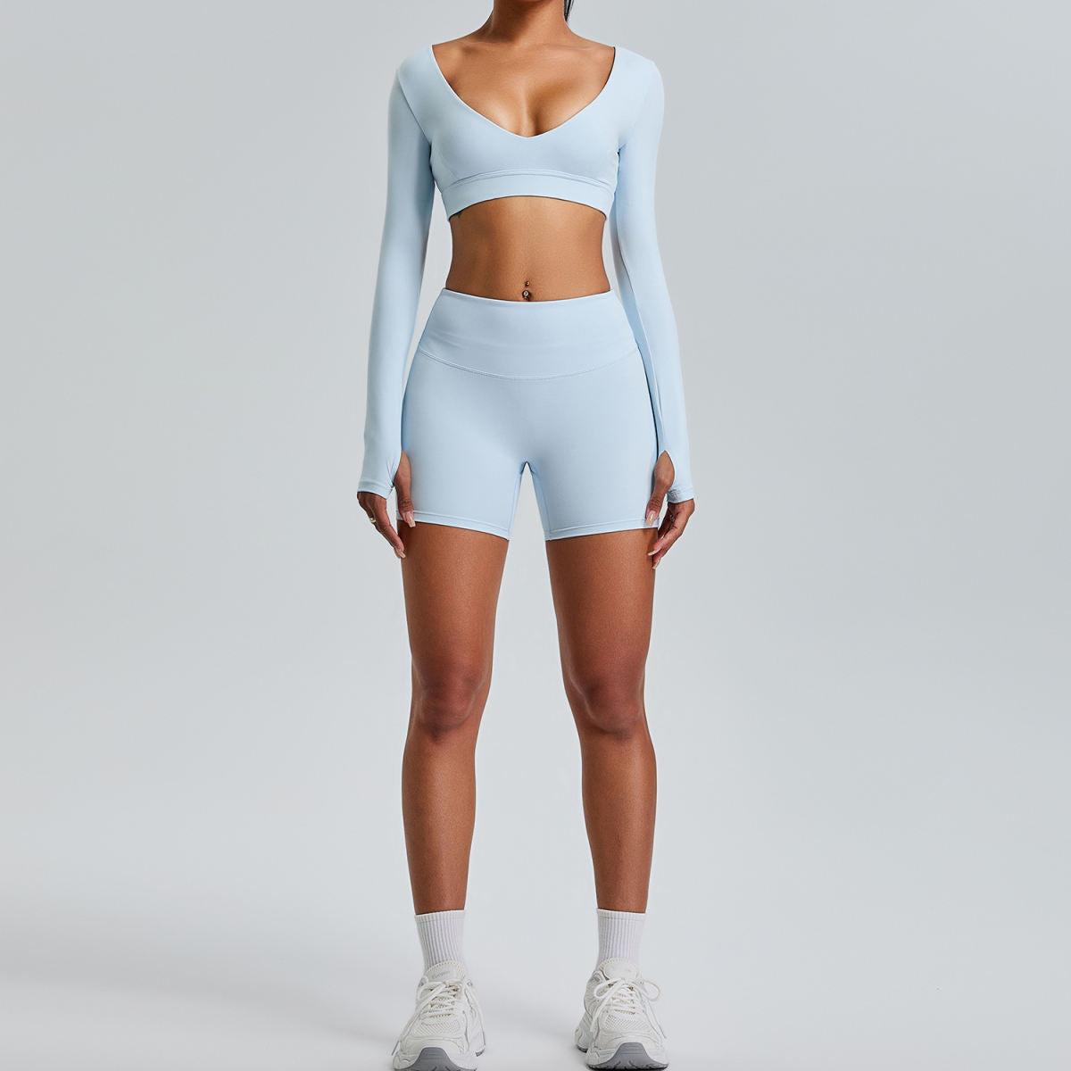 V-neck Long Sleeve Yoga Wear Suit Women's High-grade