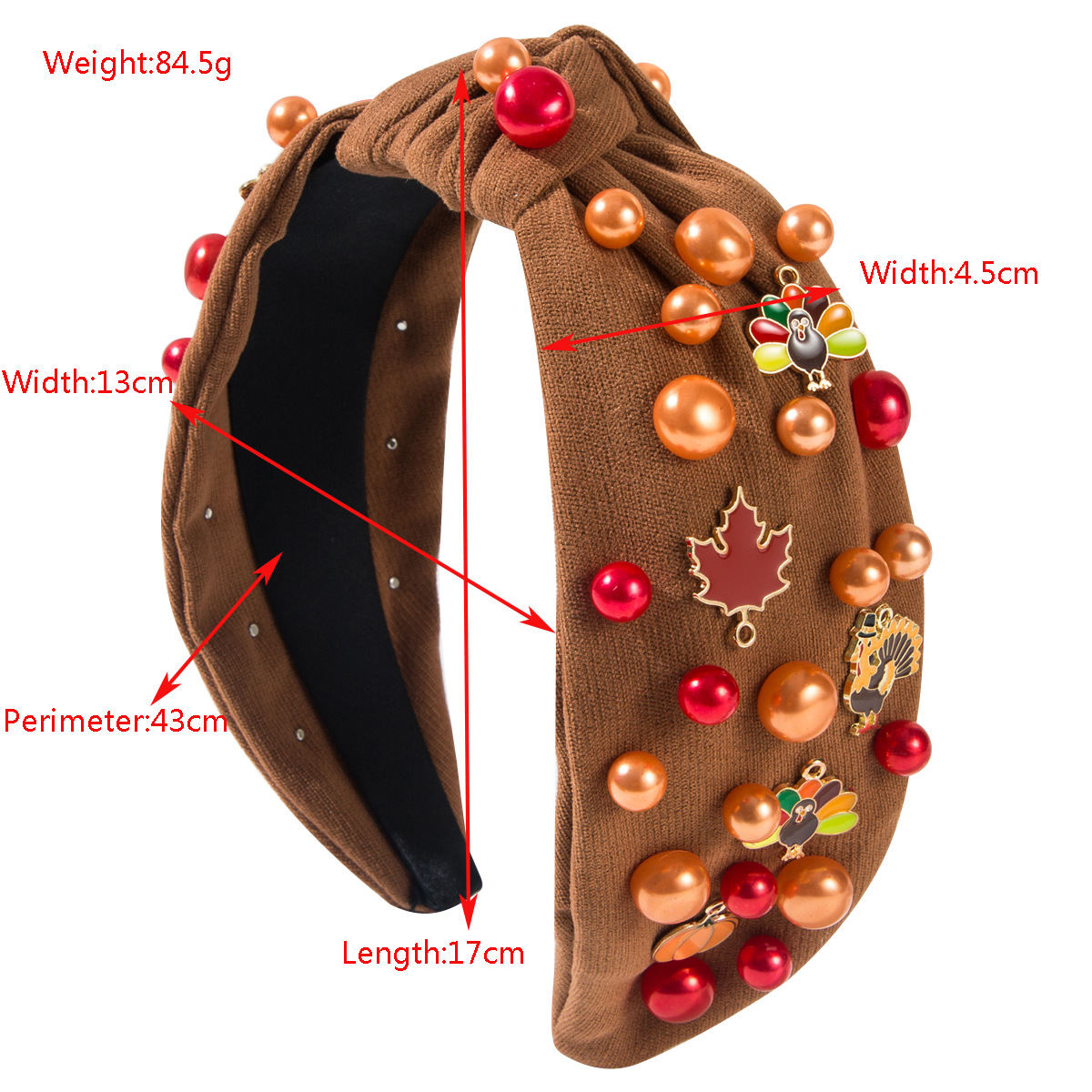 Thanksgiving Hairband Beaded Alloy Maple Leaf Turkey Accessories Fashion