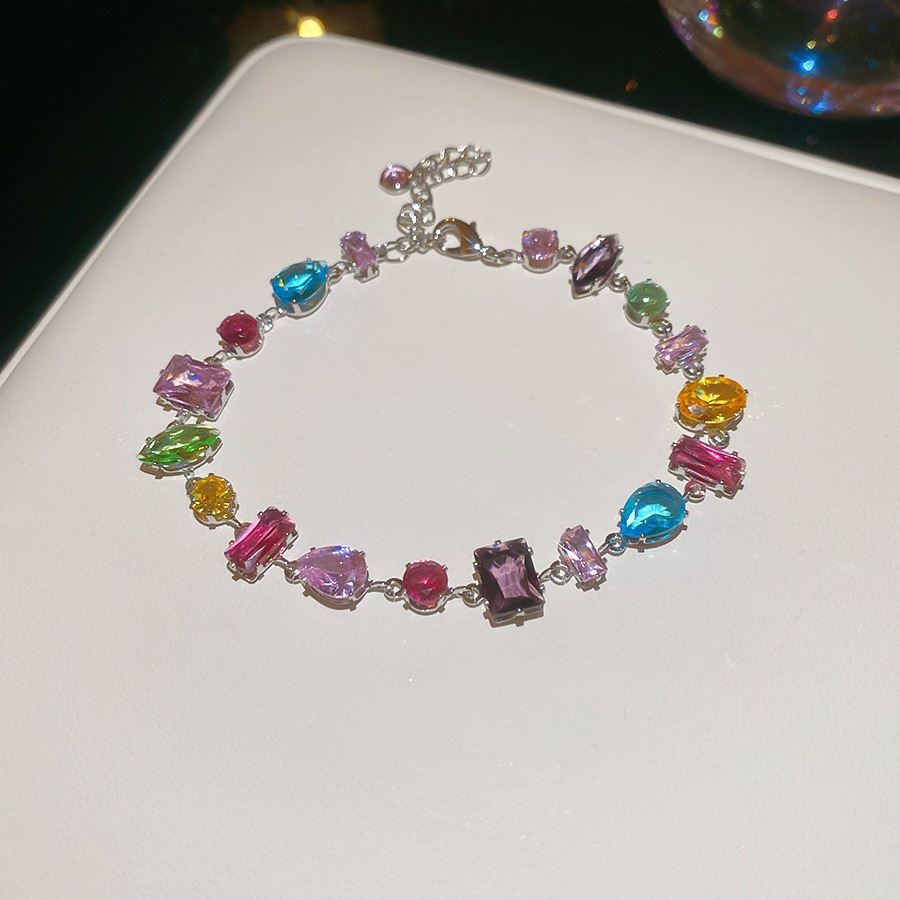 K-fashion Ins Diamond-shaped Cubic Zirconia Bracelet Minimalist Bangle Chic Versatile Fashion Jewelry
