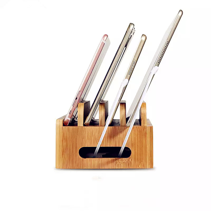 Creative Desktop Wooden Mobile Charging Bracket Bamboo Phone Bracket