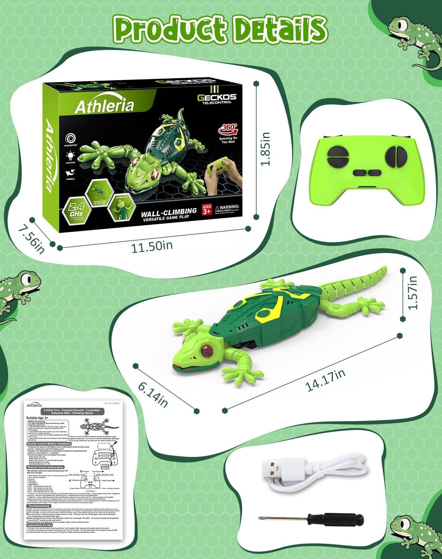 Realistic Wall-Climbing Gecko Toy  Birthday Gift For Children Aged 6