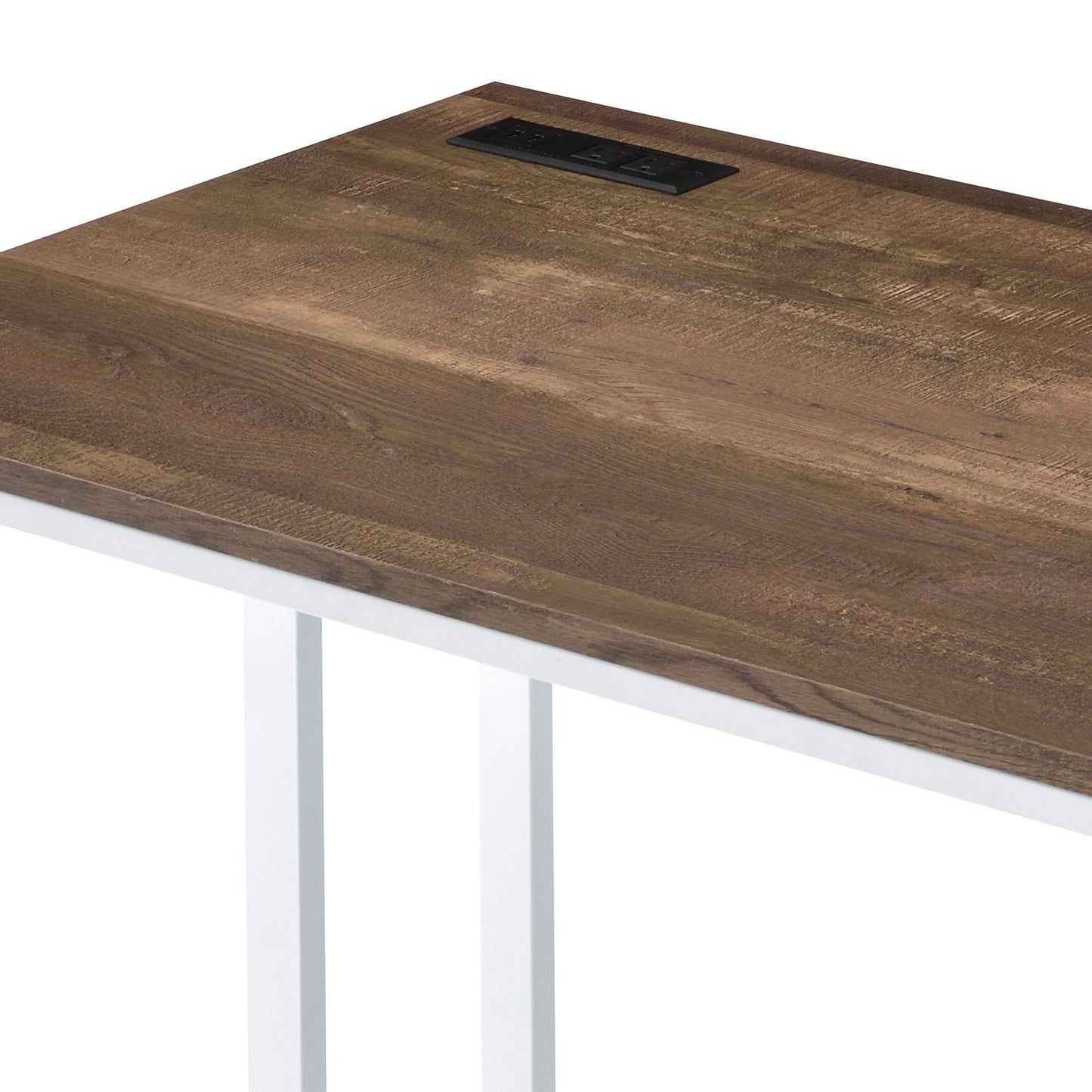 Tyrese Walnut & White Finish Writing Desk W USB